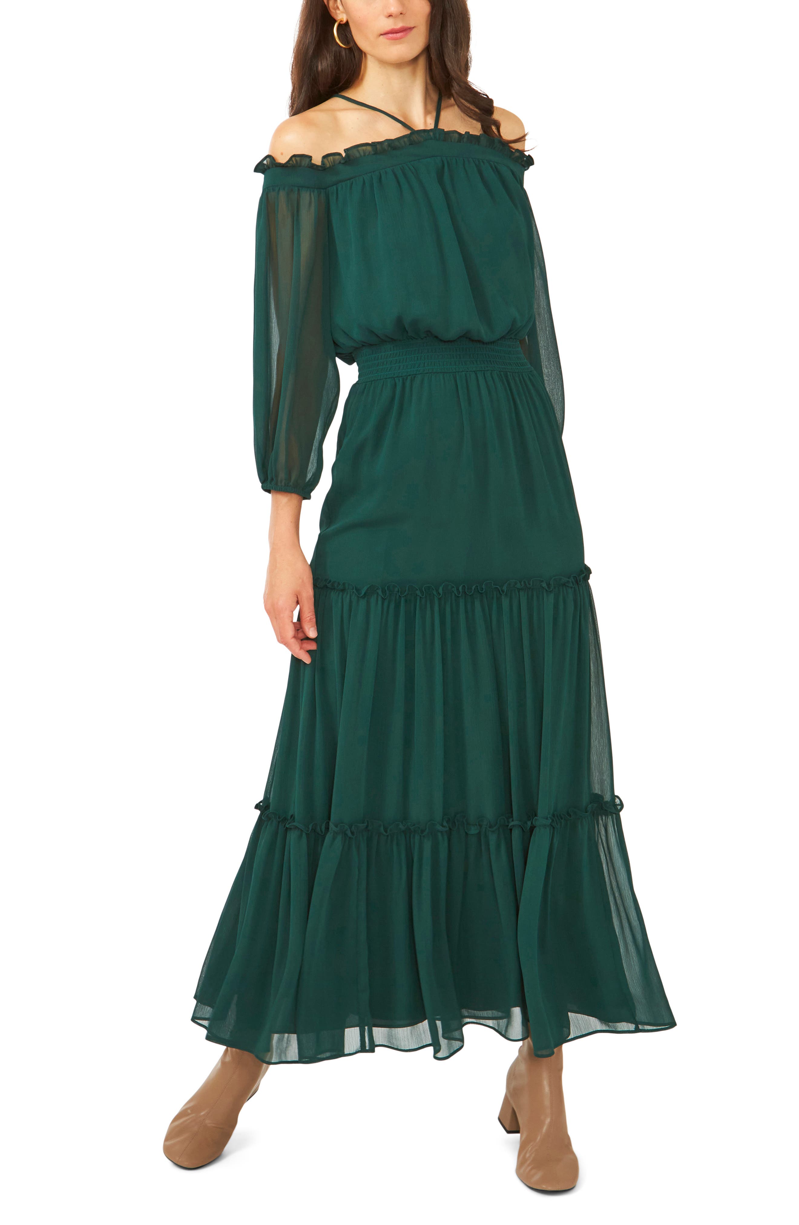 green maxi dress
